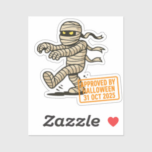 Cartoon Mummy - Goedgekeurd door Halloween Sticker