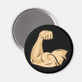 CARTOON MUSCLES MAN sterke arm biceps atletische p Magneet (Voorkant / Achterkant)