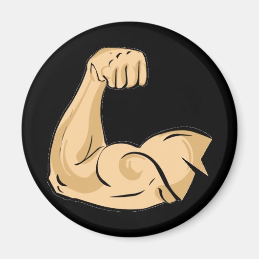 CARTOON MUSCLES MAN sterke arm biceps atletische p Magneet (Voorkant)