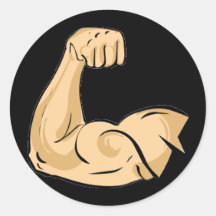 CARTOON MUSCLES MAN sterke arm biceps atletische p