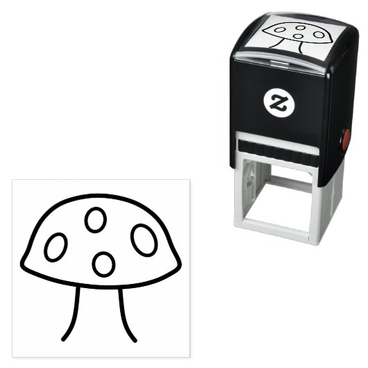 Cartoon Mushroom Zelfinkt Stamp Zelfinktende Stempel (In situ)