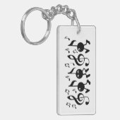 Cartoon Muzieknoten Sleutelhanger (Voorkant Links)