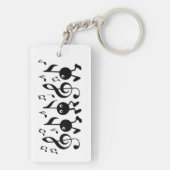 Cartoon Muzieknoten Sleutelhanger (achterkant)
