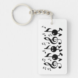 Cartoon Muzieknoten Sleutelhanger