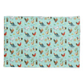 Cartoon naadloze roosters kussensloop (Achterkant)