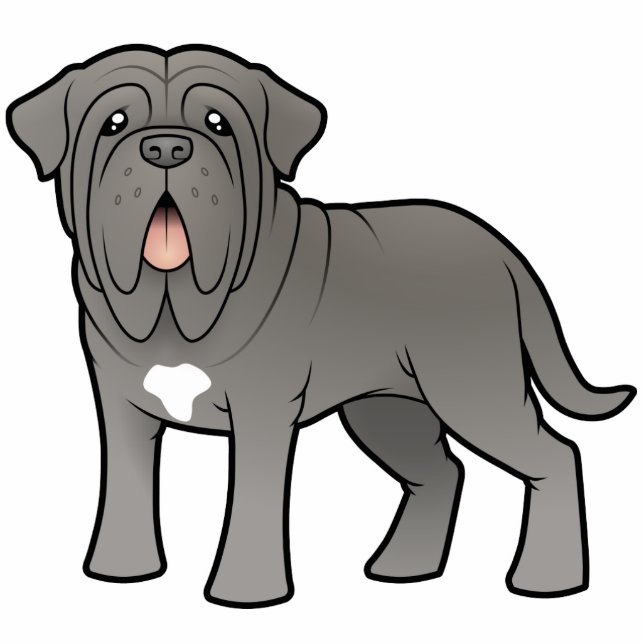Cartoon Neapolitan Mastiff Fotobeeldje Magneet (Voorkant)