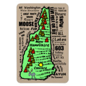 Cartoon New Hampshire State Word Map Magneet (Verticaal)