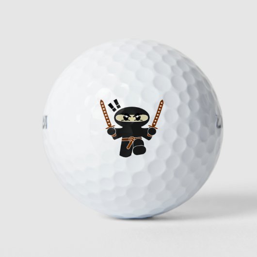 Cartoon Ninja Karakter Golfballen (Voorkant)