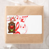 Cartoon Noël Reindeer Blank Étiquettes de livraiso (En situation)