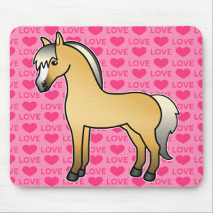 Cartoon Noorse Fjord Paard Liefde Tekst Muismat