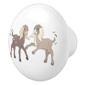 Cartoon Nubische geit Kinder Keramische Knop (Rechts)