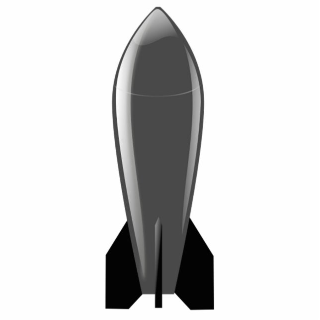 Cartoon Nuclear Bomb Staand Fotobeeldje (Voorkant)