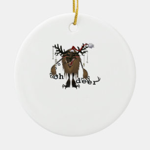 Cartoon O jee leuk rendier vakantie GamOrnament Keramisch Ornament