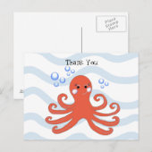 Cartoon Octopus Briefkaart (Voorkant / Achterkant)