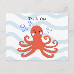 Cartoon Octopus Briefkaart