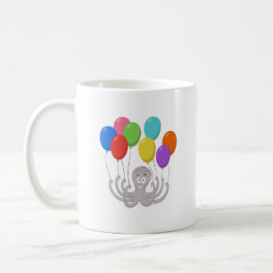 Cartoon Octopus Colorful Balloons Kinder Koffiemok