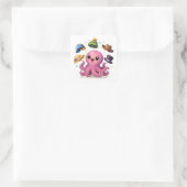 Cartoon octopus juggling hats Sticker (Tas)