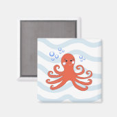 Cartoon Octopus Magneet (Voorkant / Achterkant)