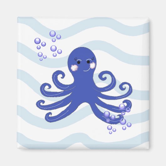 Cartoon Octopus Magneet (Voorkant)