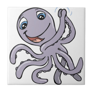 Cartoon Octopus Tegeltje