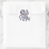 Cartoon Octopus Vierkante Sticker (Tas)