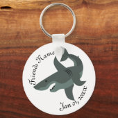 Cartoon of a Scary Great Shark Sleutelhanger (Voorkant)