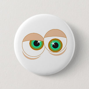 Cartoon ogen ronde button 5,7 cm