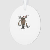 Cartoon Oh Deer Funny Reindeer HolAcrylic Ornament (devant)