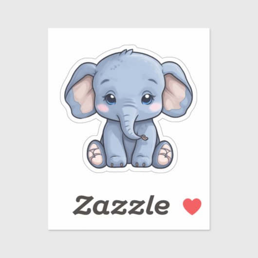Cartoon-olifant Sticker (Vel)
