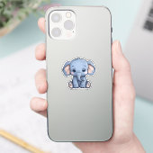 Cartoon-olifant Sticker (Telefoon)