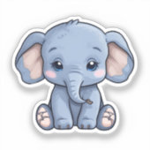 Cartoon-olifant Sticker (Voorkant)