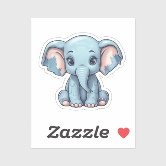 Cartoon-olifant Sticker (Vel)