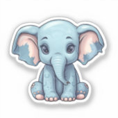 Cartoon-olifant Sticker (Voorkant)