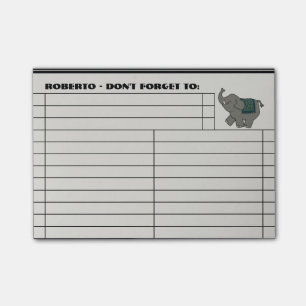 Cartoon olifant te doen lijst - gepersonaliseerd post-it® notes