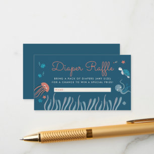 Cartoon onder het Baby shower van het Zee Informatiekaartje