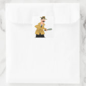 cartoon onderzoeker ja vierkante sticker (Tas)