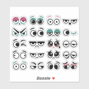 Cartoon Oog Uitdrukkingen Vinyl Stickers