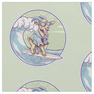 Cartoon op een surfplank stof