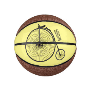 Cartoon op wiel met hoge wielaandrijving basketbal