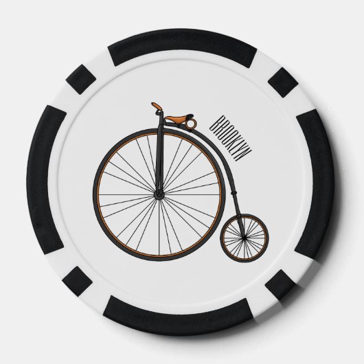 Cartoon op wiel met hoge wielaandrijving poker chips (Achterkant)