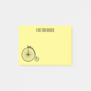 Cartoon op wiel met hoge wielaandrijving post-it® notes