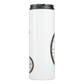 Cartoon op wiel met hoge wielaandrijving thermosbeker (Achterkant)