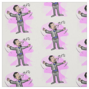 Cartoon opera mannetjeszanger kleurstof stof