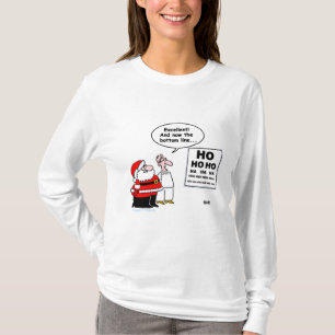 Cartoon Optometrist voor Eye Doctor Santa T-shirt