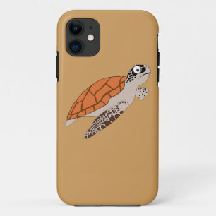 cartoon oranje zee schildpad iPhone 11 hoesje