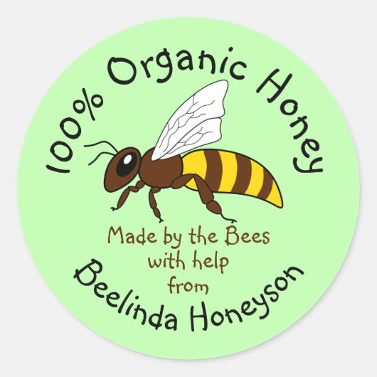 Cartoon Organic Honey Jar Label Stickers (Voorkant)