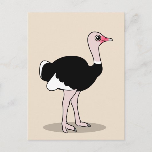Cartoon Ostrich Briefkaart (Voorkant)