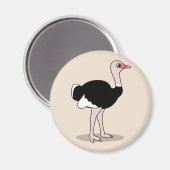 Cartoon Ostrich Magneet (Voorkant / Achterkant)