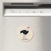 Cartoon Ostrich Magneet (Insitu (Vaatwasser))