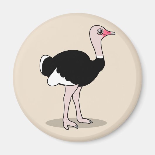 Cartoon Ostrich Magneet (Voorkant)